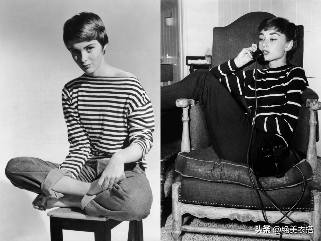 女性如何将条纹衫穿出时髦感,显瘦简约经典条纹衫的万能搭配法