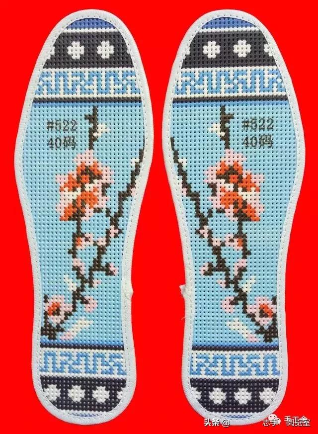 手工鞋垫自己绣,十字绣鞋垫视频教程