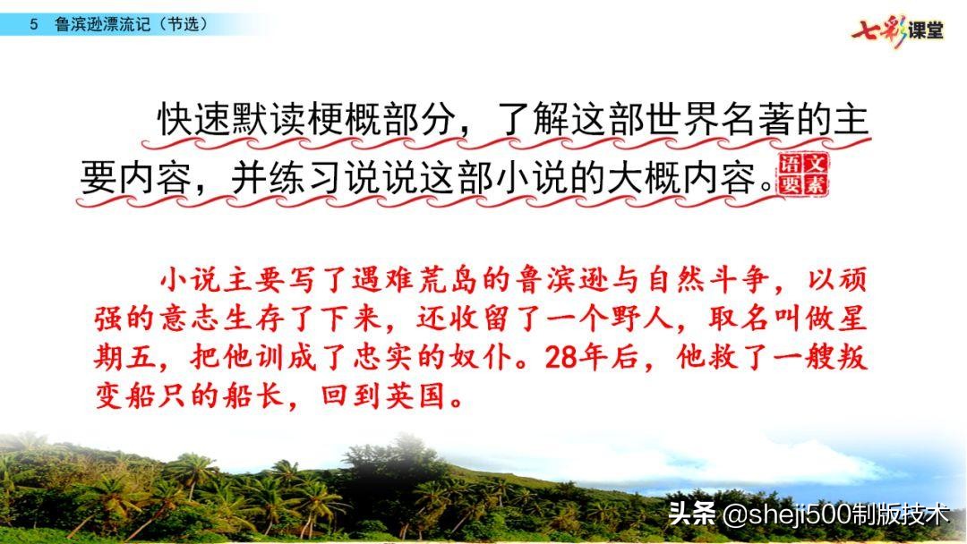 六年级下册鲁滨逊漂流记预习笔记,六下语文书预习笔记鲁滨逊漂流记