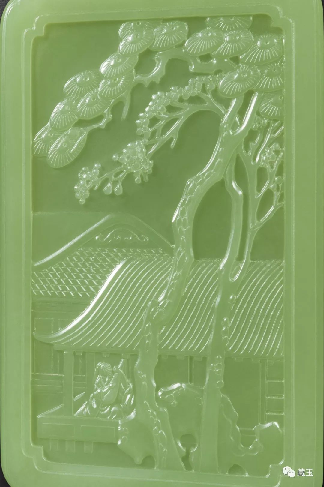 和田玉牌上的闲情幽曲