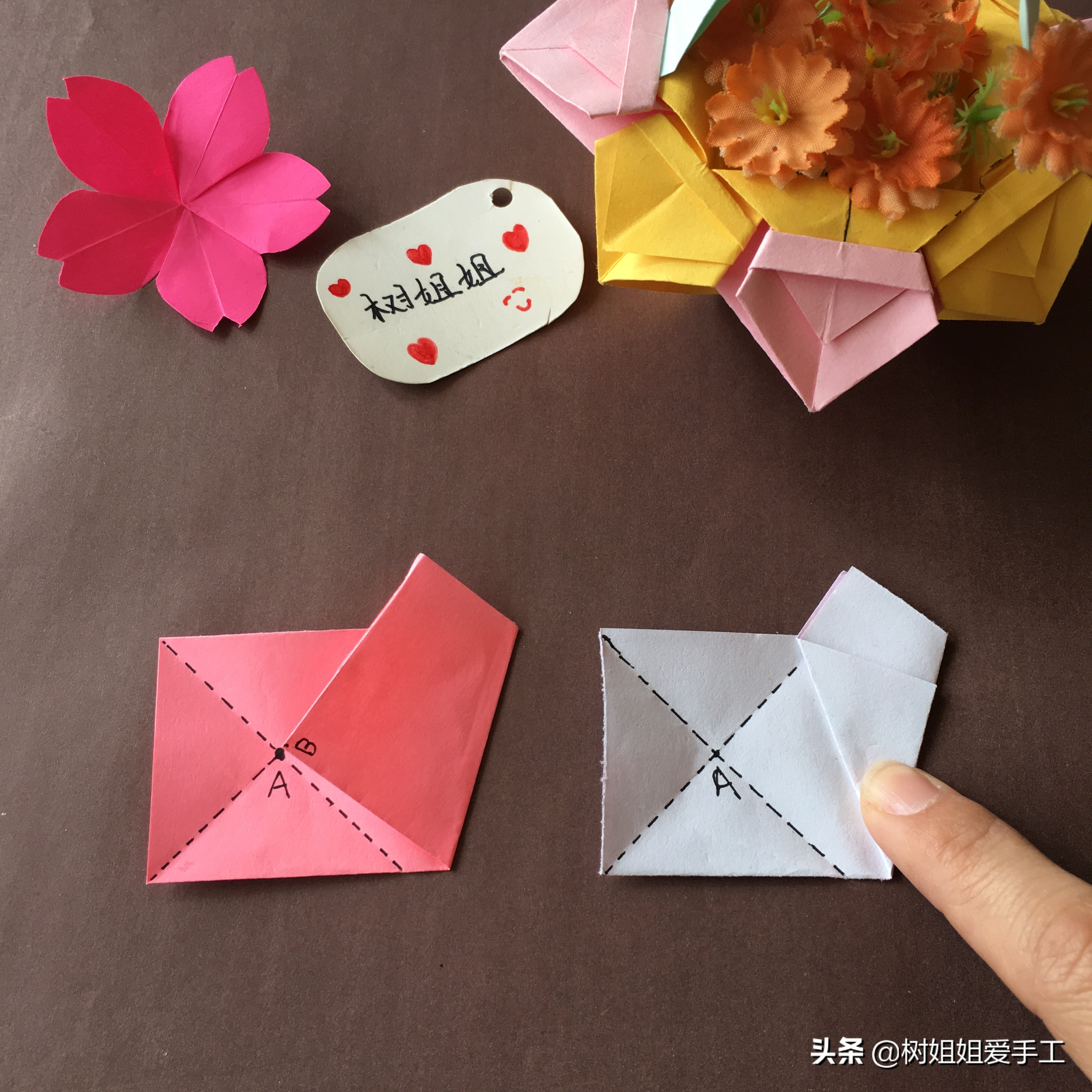 立体折纸樱花,立体樱花折纸