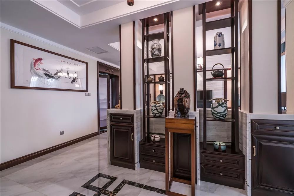 新中式风格无主灯140平装修,140平客厅新中式装修效果图