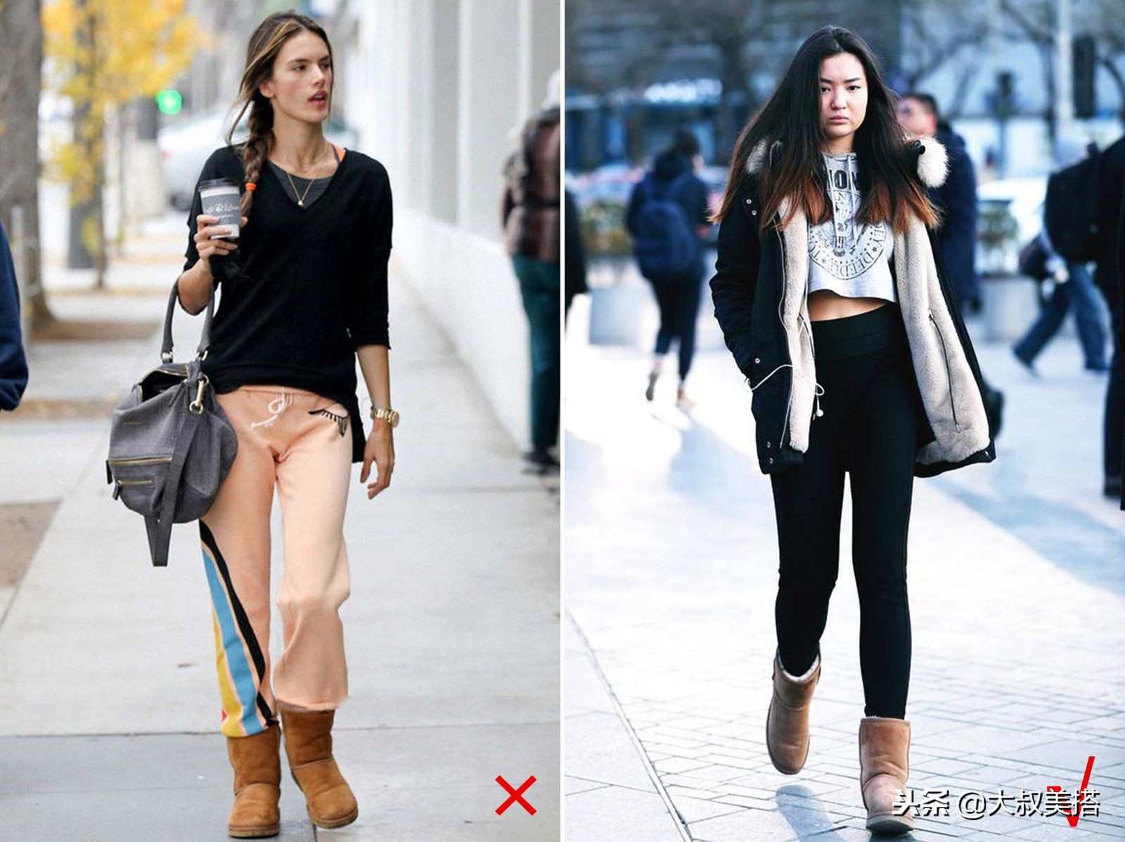 女人冬天雪地靴,矮个子女生冬天适合穿哪种雪地靴