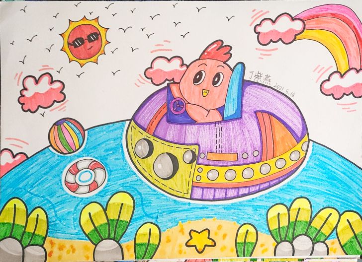 暑假儿童画一年级作品,暑假儿童画作品大全