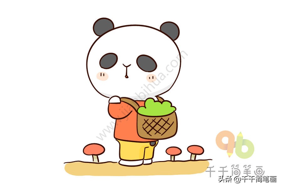 熊猫房子怎么画简笔画,画熊猫和竹子简笔画