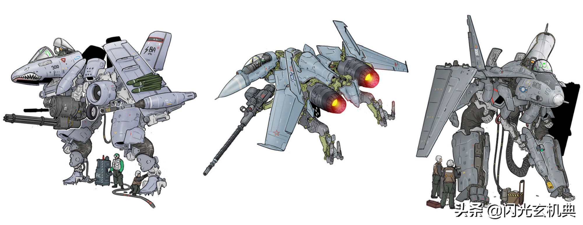 DipoMu*漫h**画插图:变形机甲时代的战斗机作品欣赏