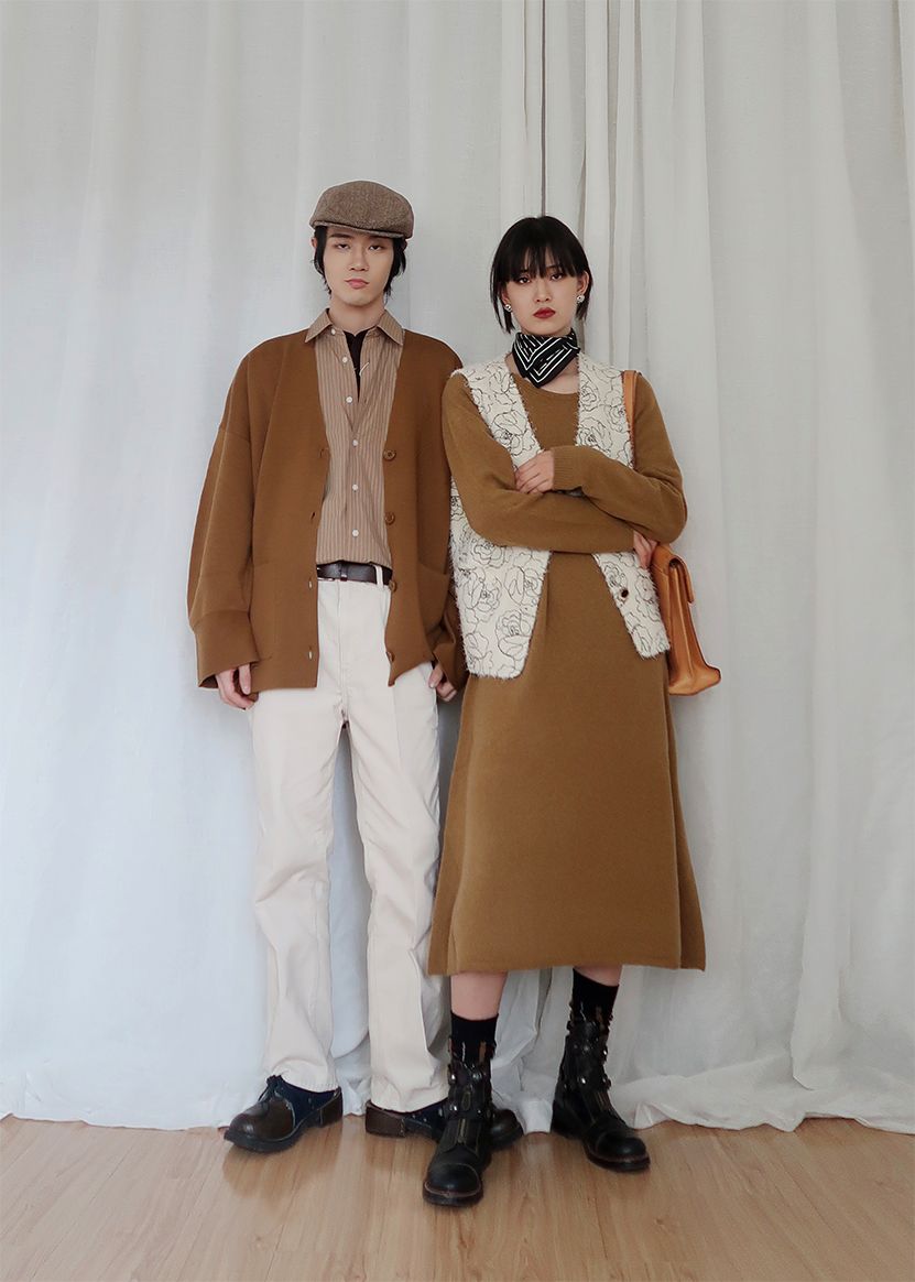 优衣库u系列双排扣棉服穿搭,优衣库u系列联名款冬季