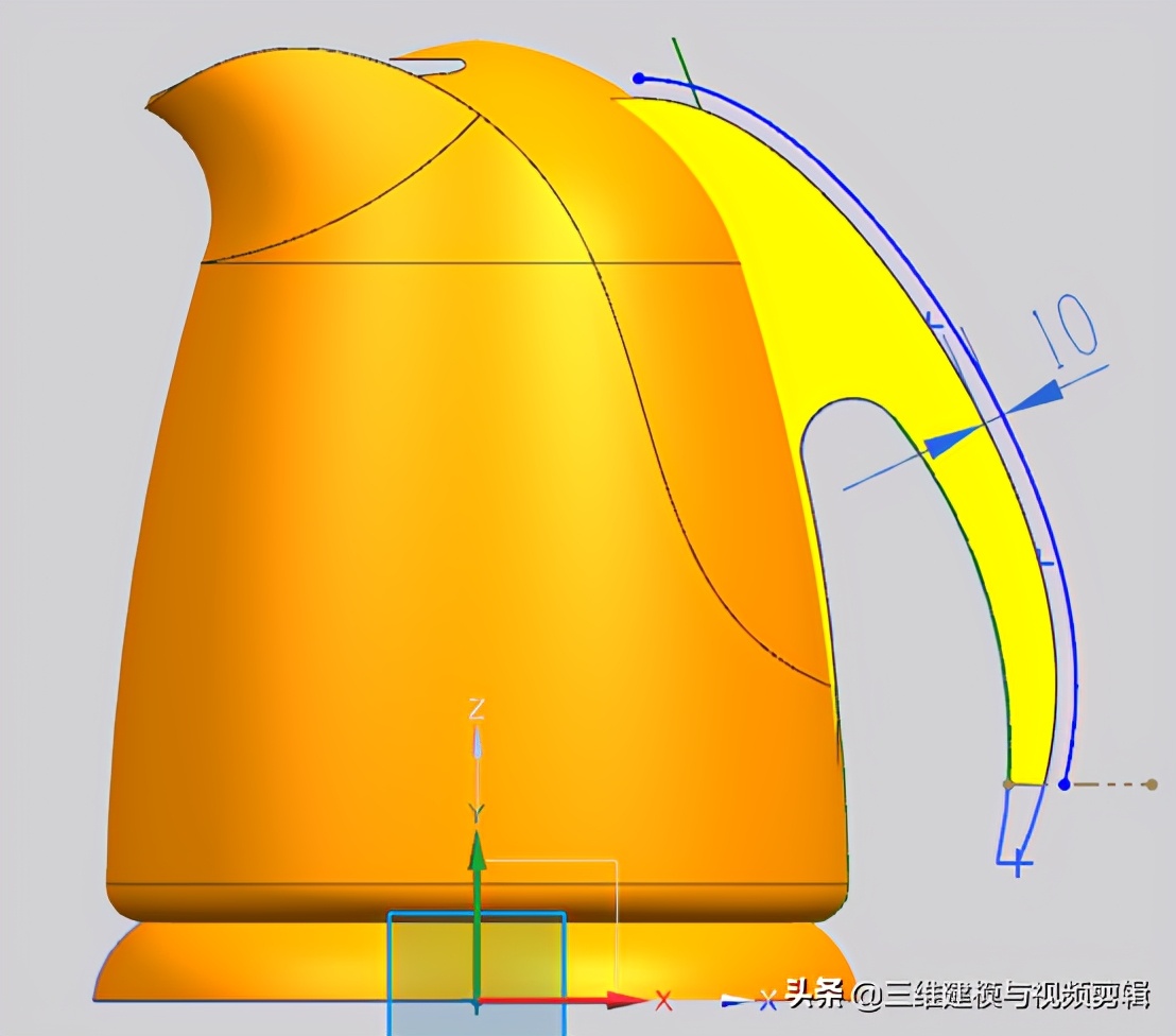 ug曲面之水龙头手把建模视频教程,ug12.0水壶要怎样画
