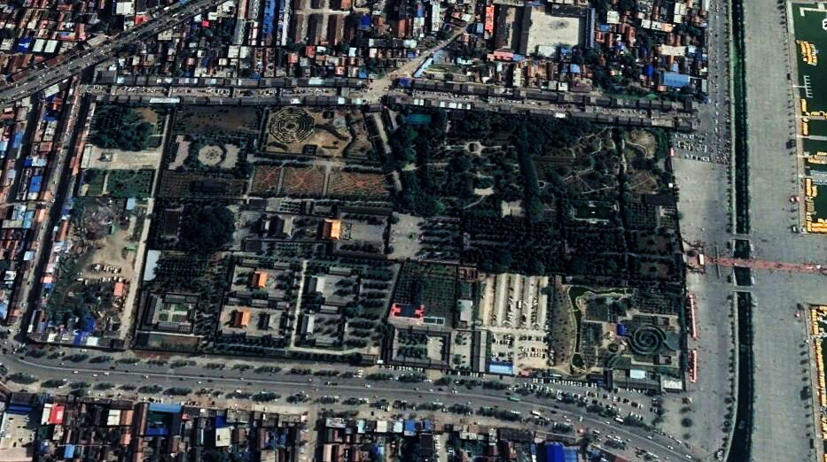 卫星上看河南周口淮阳区：坐拥国内最大环城湖，城区位于岛屿上