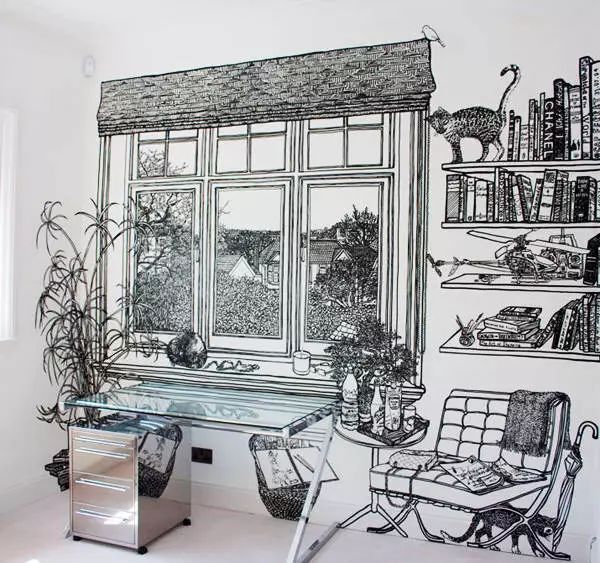 你家的墙贴,墙绘自己的家