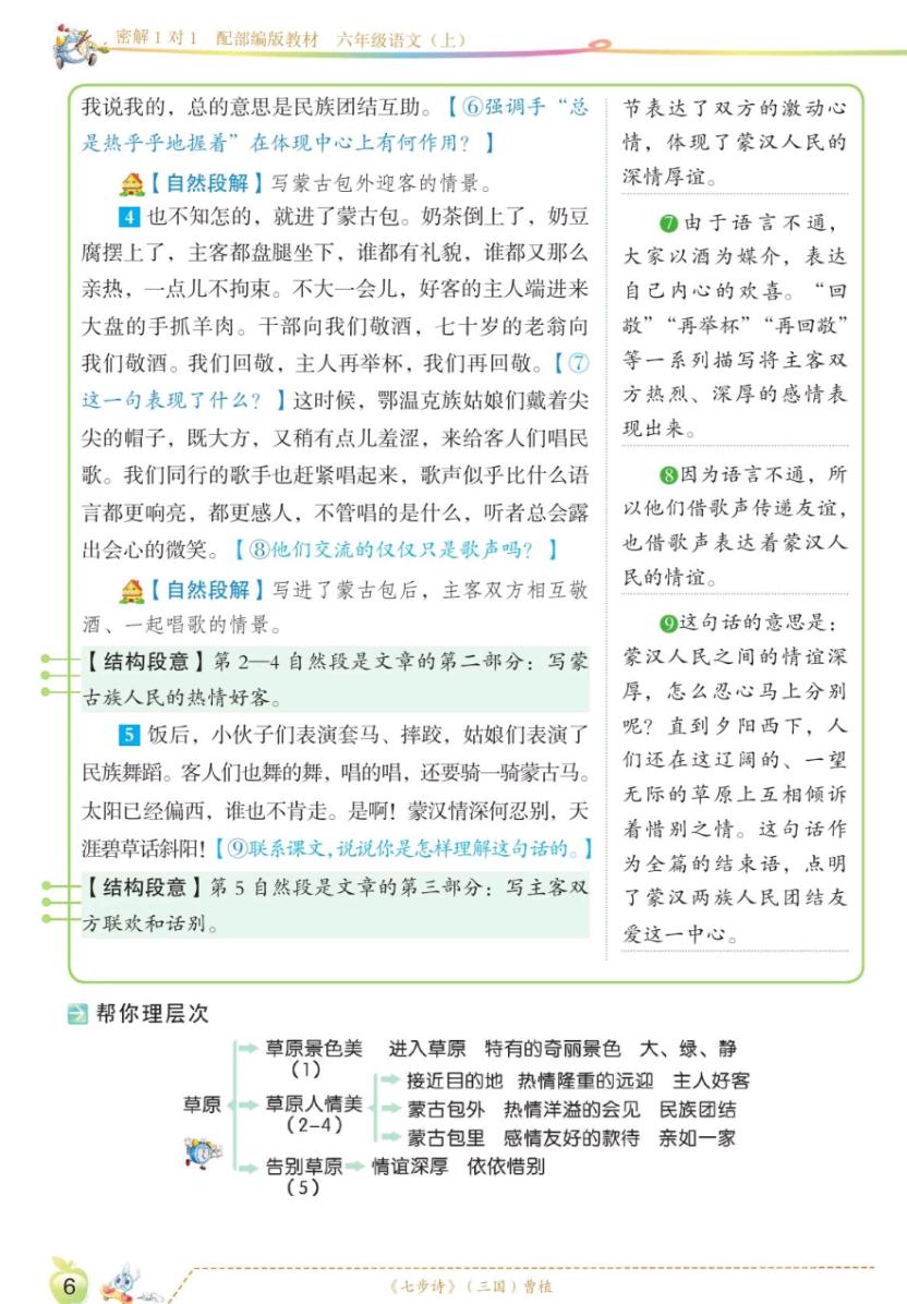 六年级上册语文第一单元讲解视频,六年级上册语文第一课课文知识点