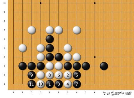 黑先,如何救活被围的黑4子?这要用到一个知名的手筋