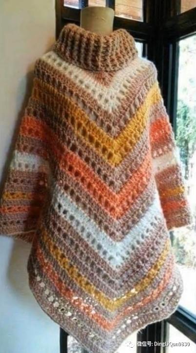 斗篷披肩钩花图样,针织披肩花样图片大全