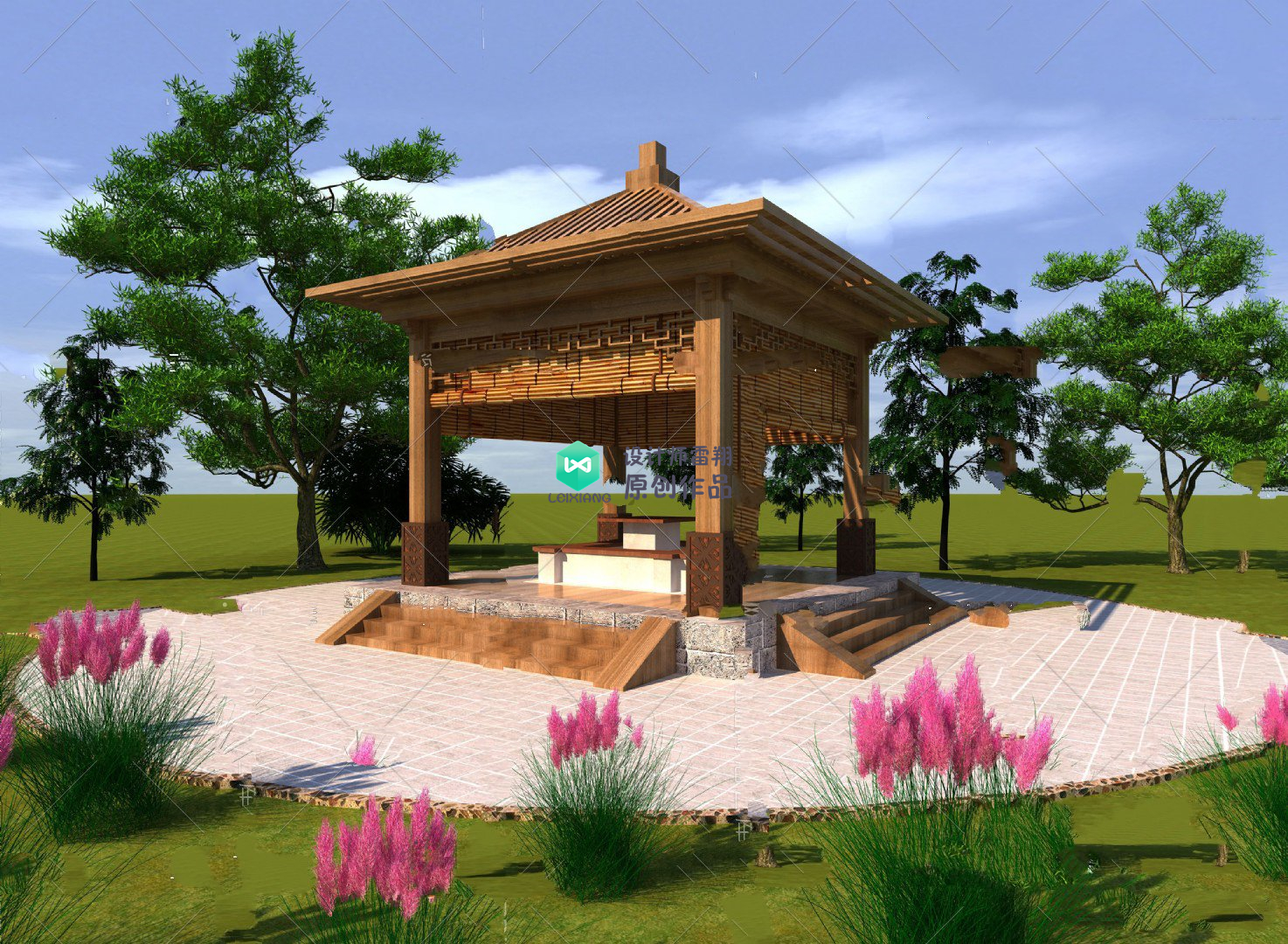 庭院凉亭设计,庭院景观凉亭制作过程