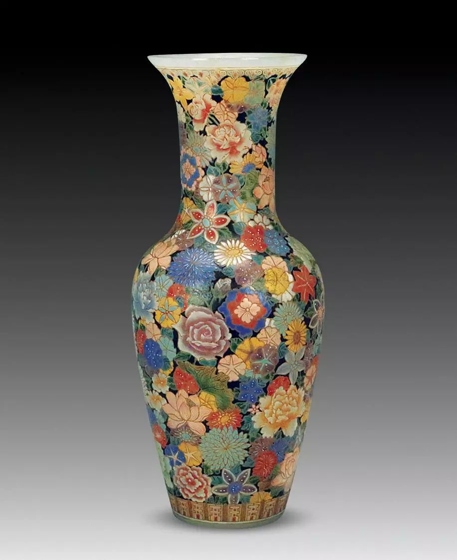 民国粉彩瓷器百花不落地瓶,乾隆粉彩百花不落地瓷器