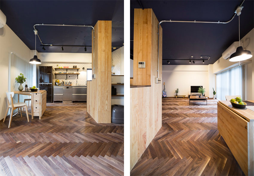 80平木地板客厅装修效果图,复古木地板上墙效果图