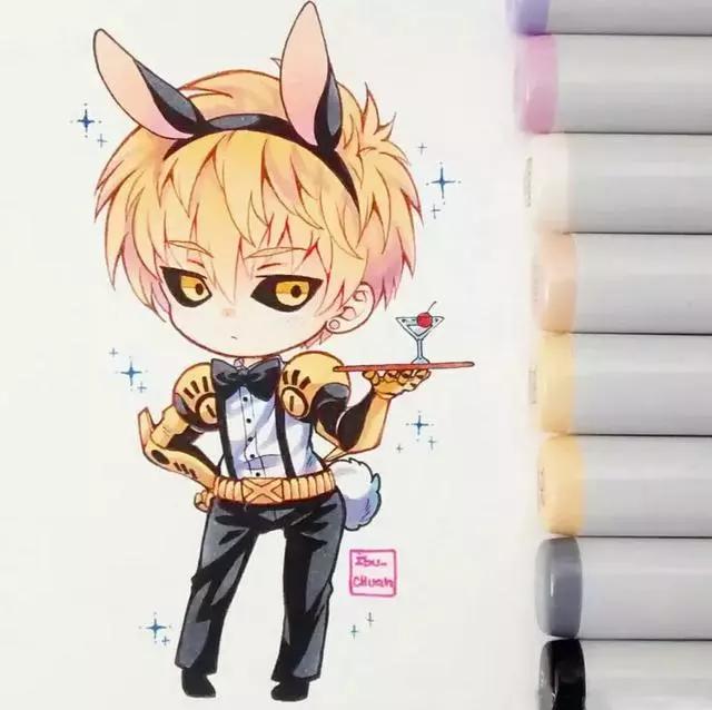 马克笔动漫上色教程q版,动漫手绘马克笔上色教程