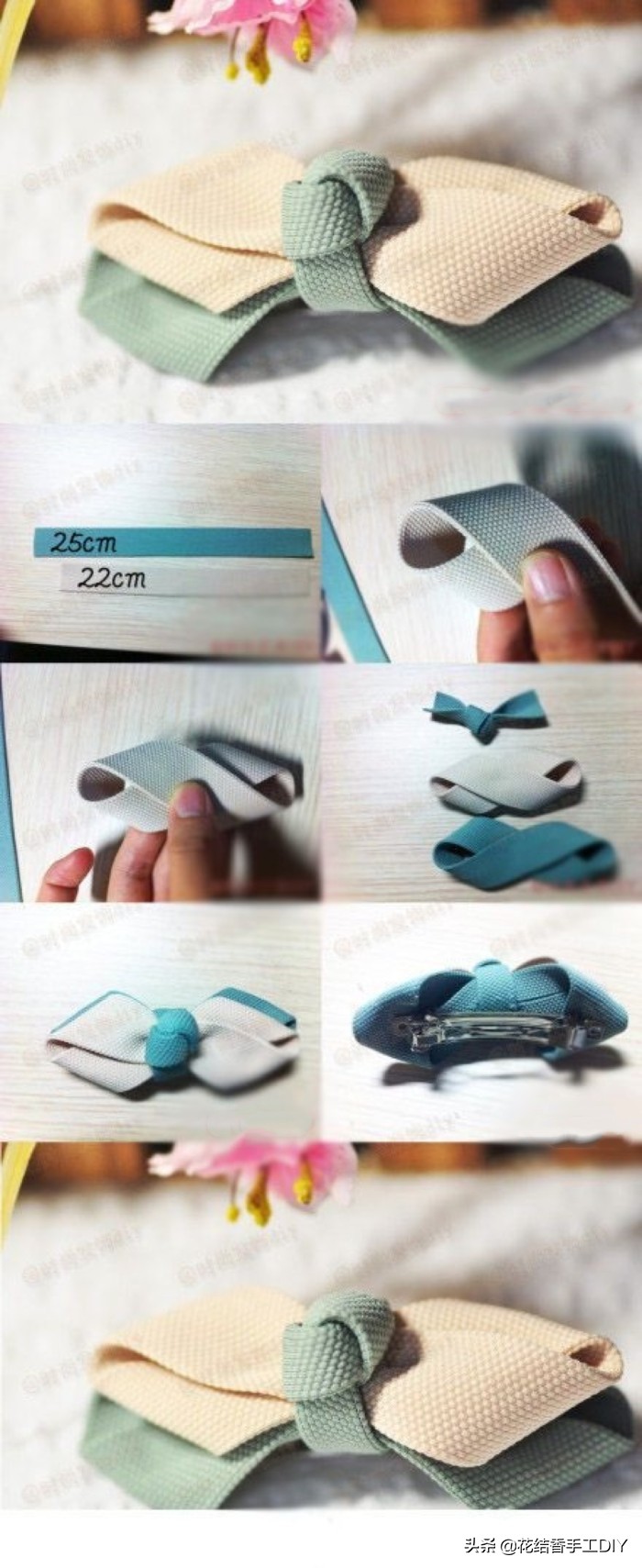 蝴蝶结发饰手工制作简单,蝴蝶结发饰diy教程网红大蝴蝶结