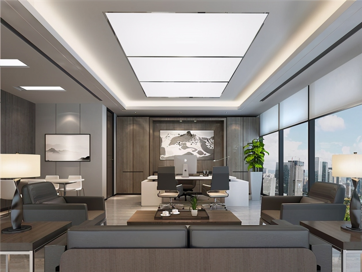 独栋领导办公室装修案例欣赏,一般老总办公室装修效果图