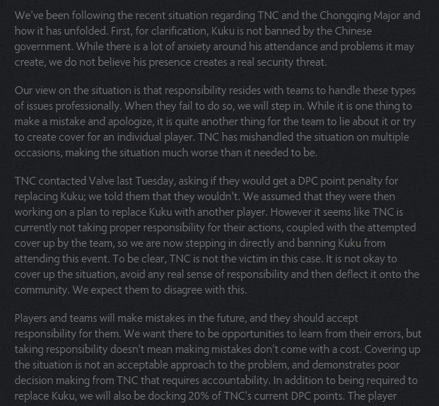 你们可以放心了前不久因辱华被处罚的DOTA2选手再次被Ban