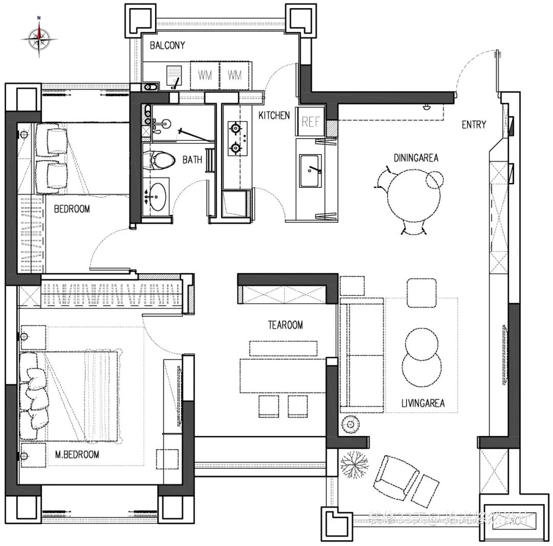 100平复式茶室,100平的阳光房茶室