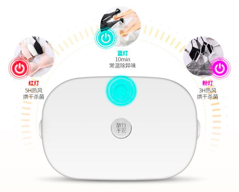 能杀菌、祛味、烘干衣物的便携干衣盒,三种模式呵护*处私**健康