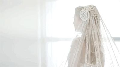 15万颗施华洛世奇水晶,eliesaab婚纱