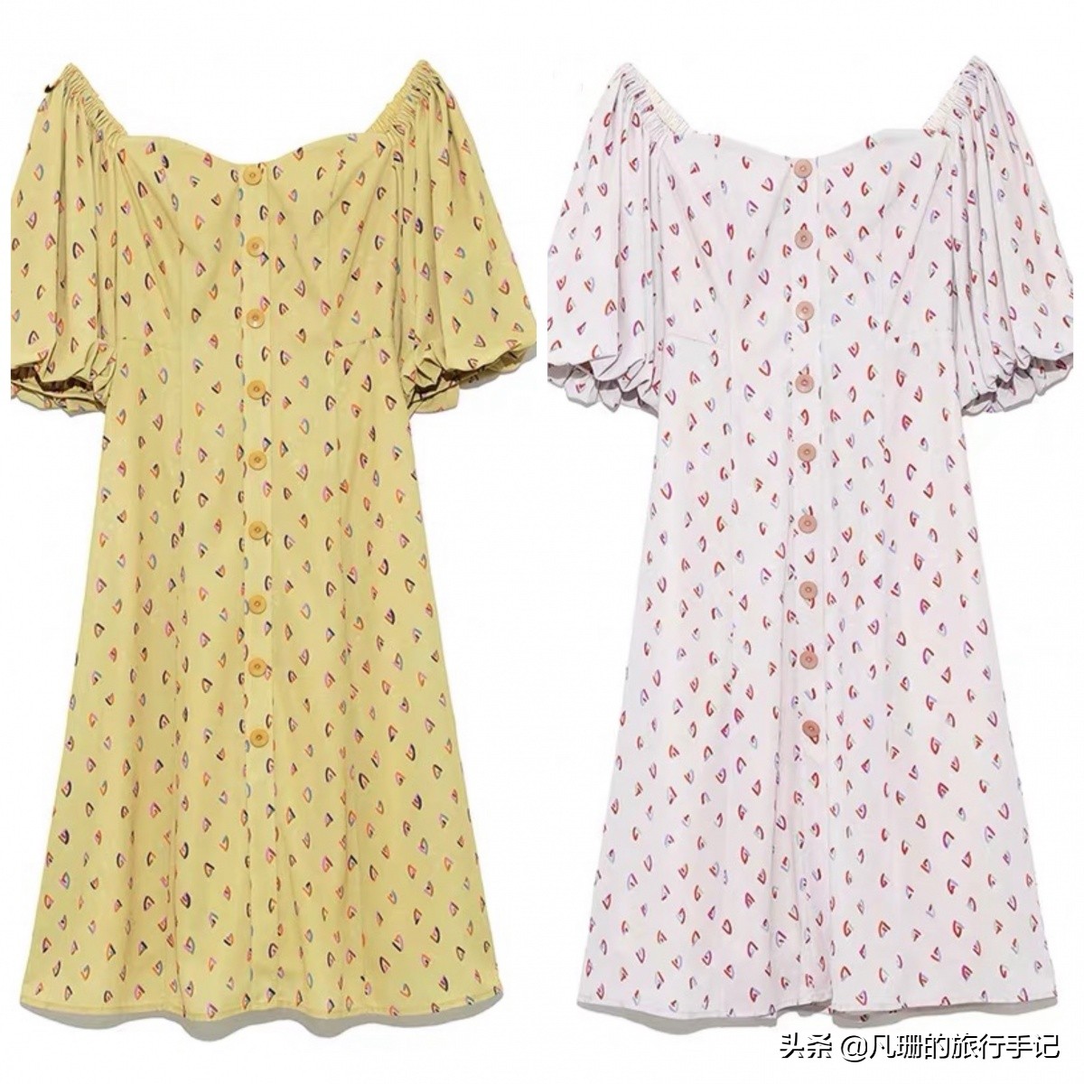 度假风绿色连衣裙,法式桔梗仙女裙​