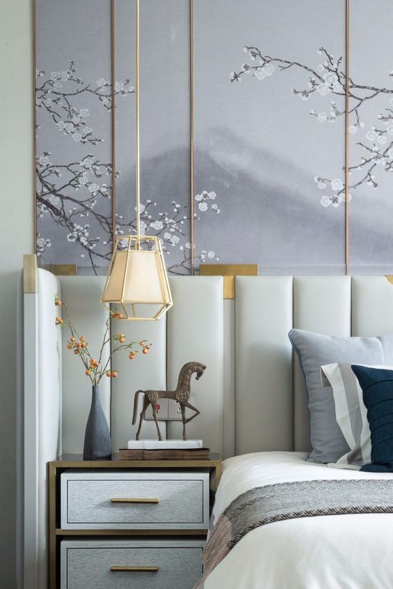 房子装修漂亮便捷的背景墙来啦,背景墙较短新中式效果图大全