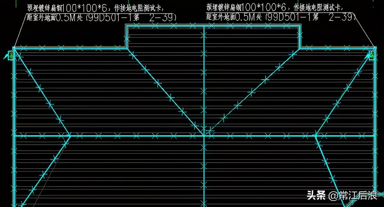 建筑防雷接地图纸,电气防雷接地平面图怎么看