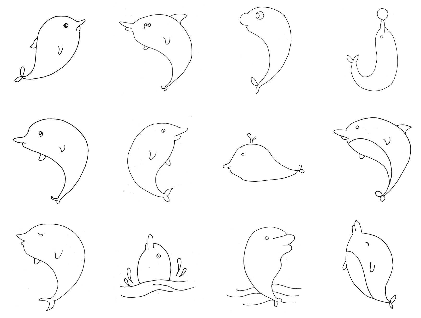 水族类动物简笔画,简笔画动物简单又好看简笔画