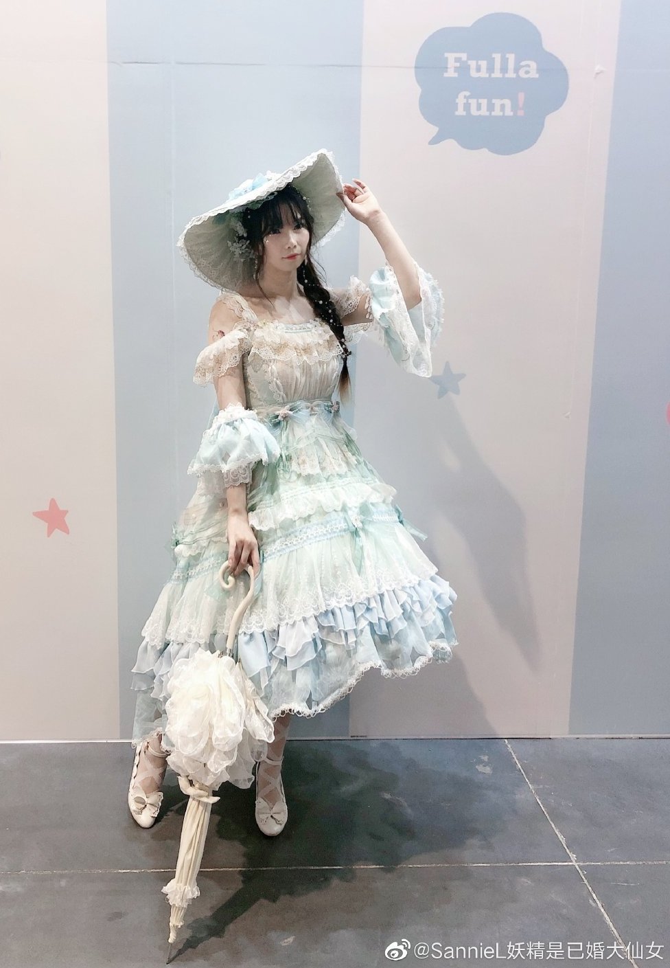 显瘦蓝色lolita夏季,好看显白凉快的lolita