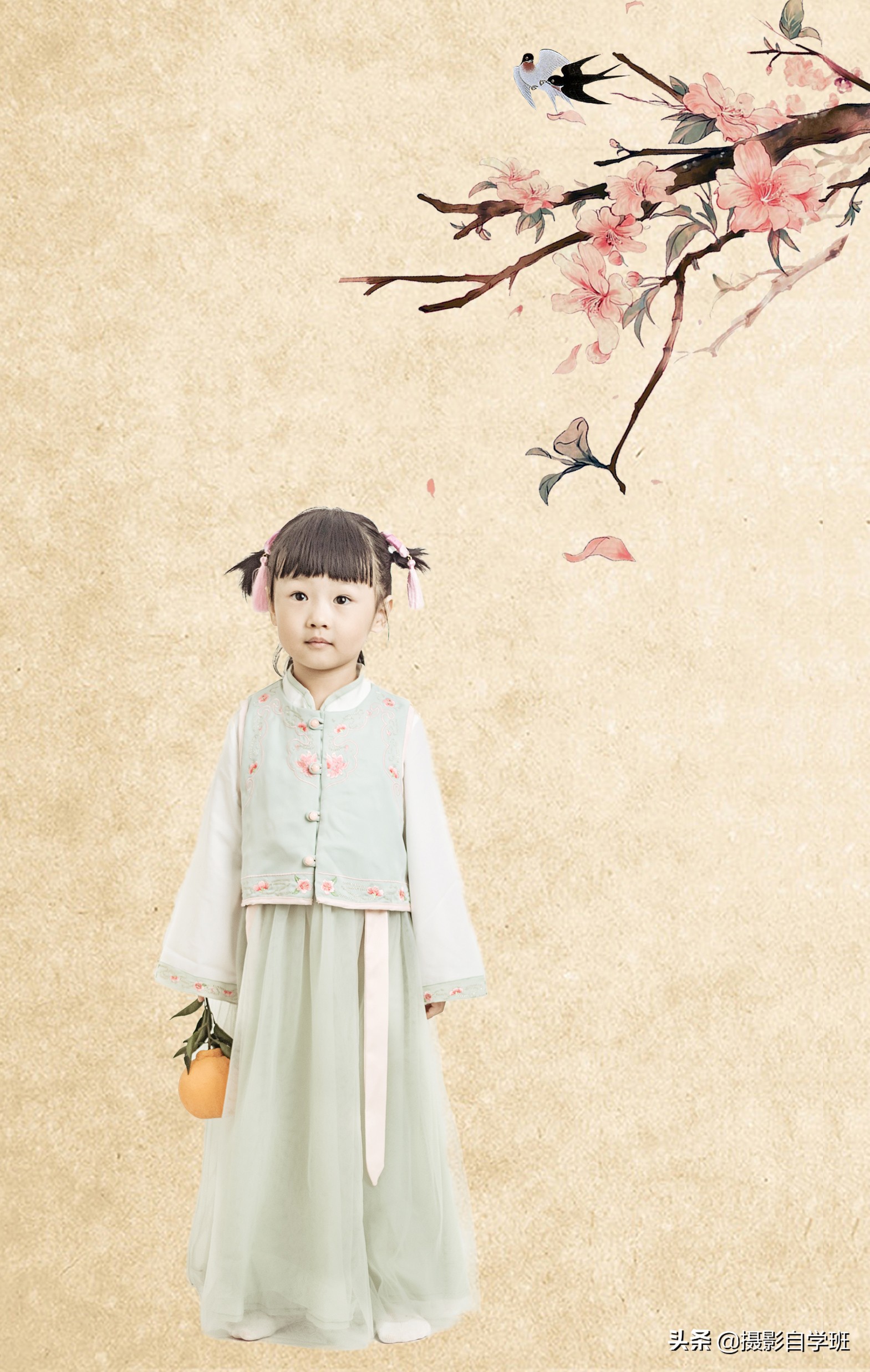 儿童拍稻田照片怎么拍出高级感,儿童摄影居家人像调色教程