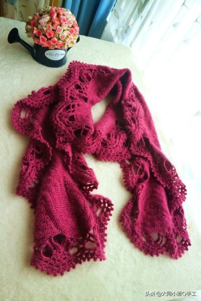 一款适合编织围巾的花样,织的围巾奇葩