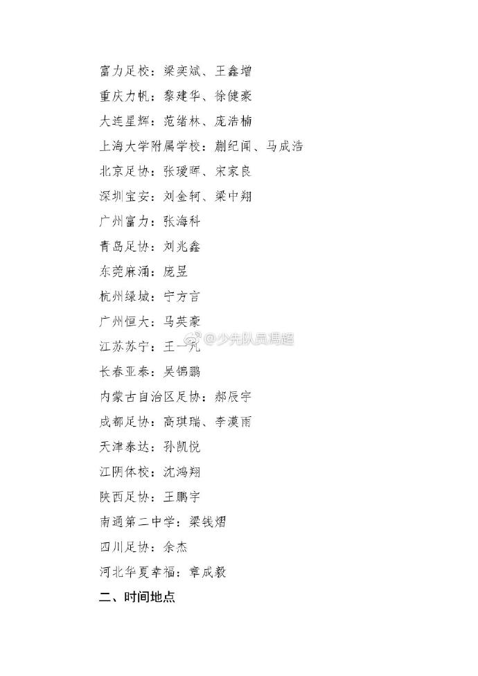 2019u14足球国家集训队名单,u14国少最新集训名单女足