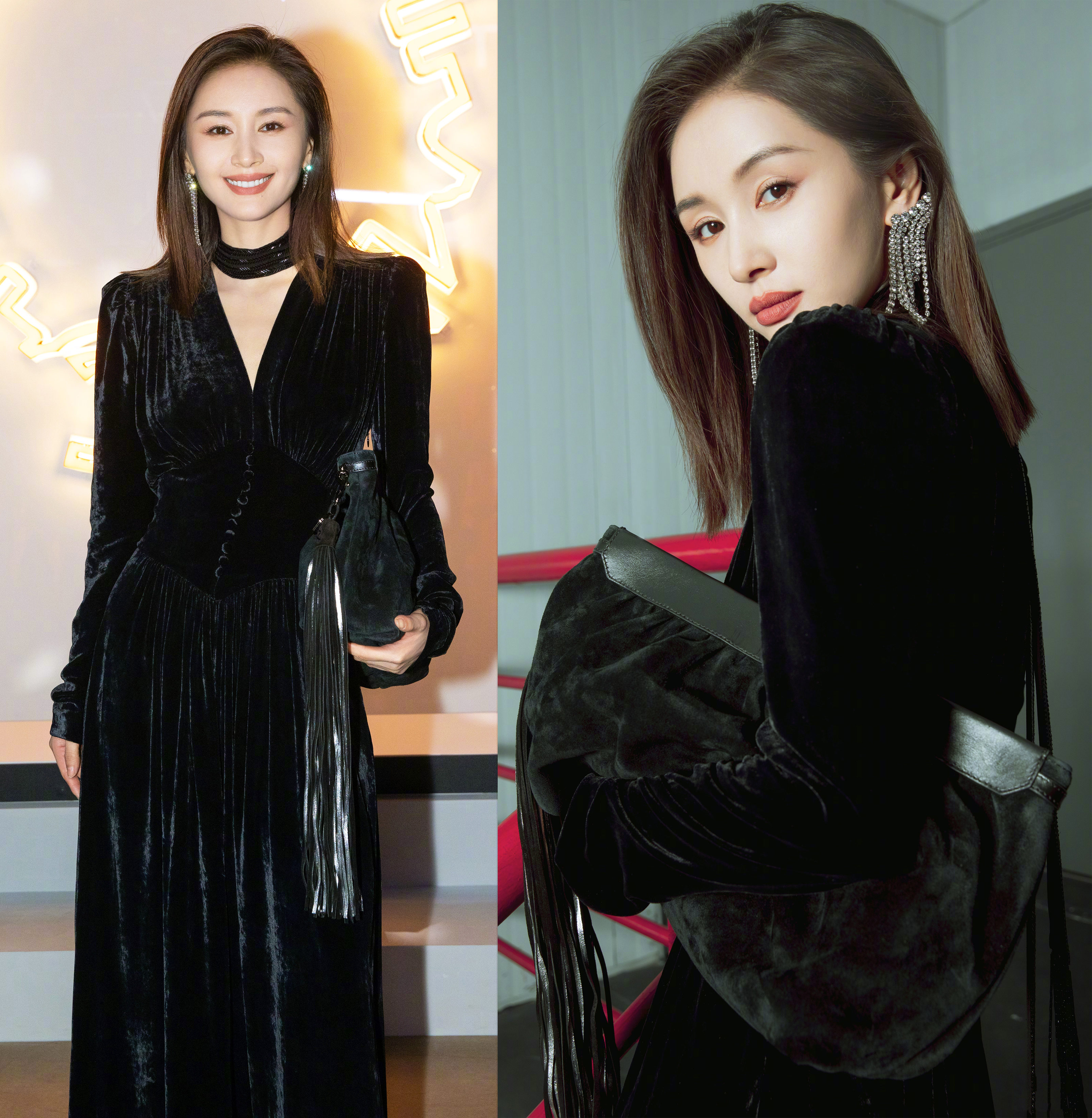 潮酷又显瘦的all black穿搭：刘诗诗景甜优雅，王子文欧阳娜娜酷美