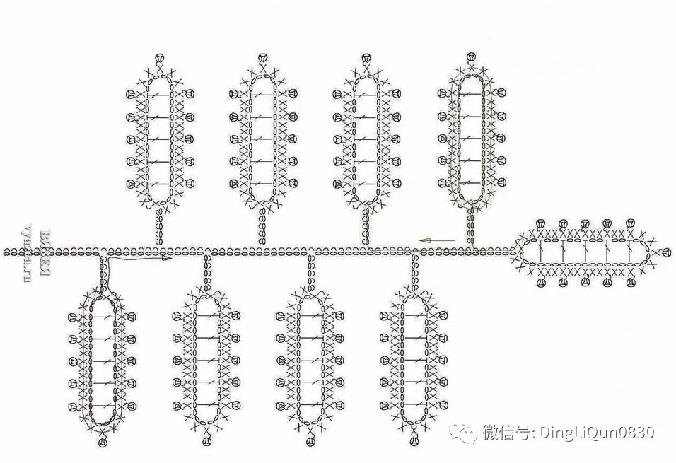 树枝树叶的编织图解,树叶钩针编织教程图解