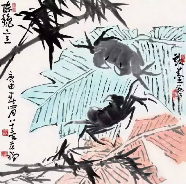名家笔下的螃蟹诱人极了,中国名家笔下的螃蟹