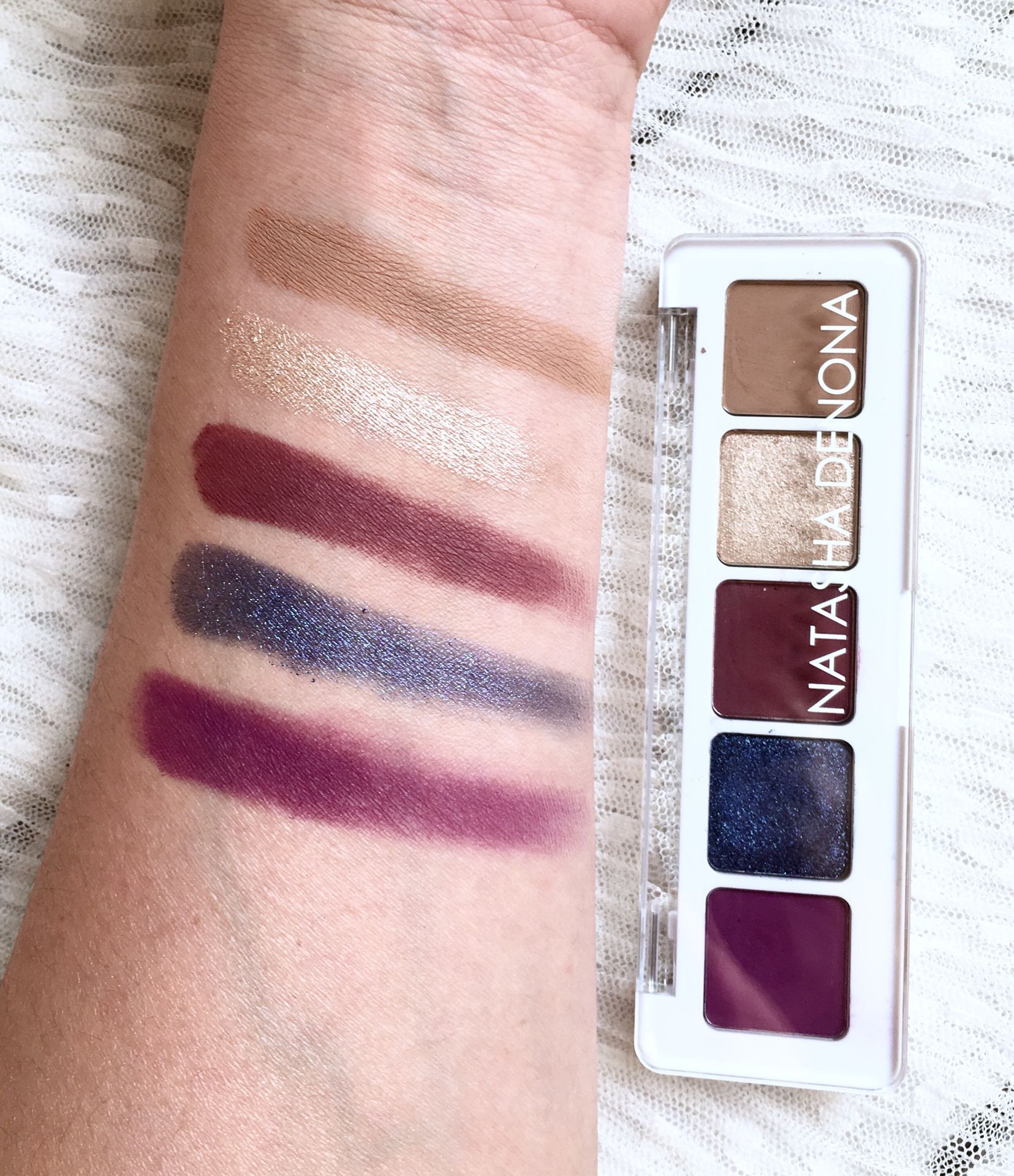 natashadenona迷你5色眼影盘教程,natashabrzone古铜盘眼影试色