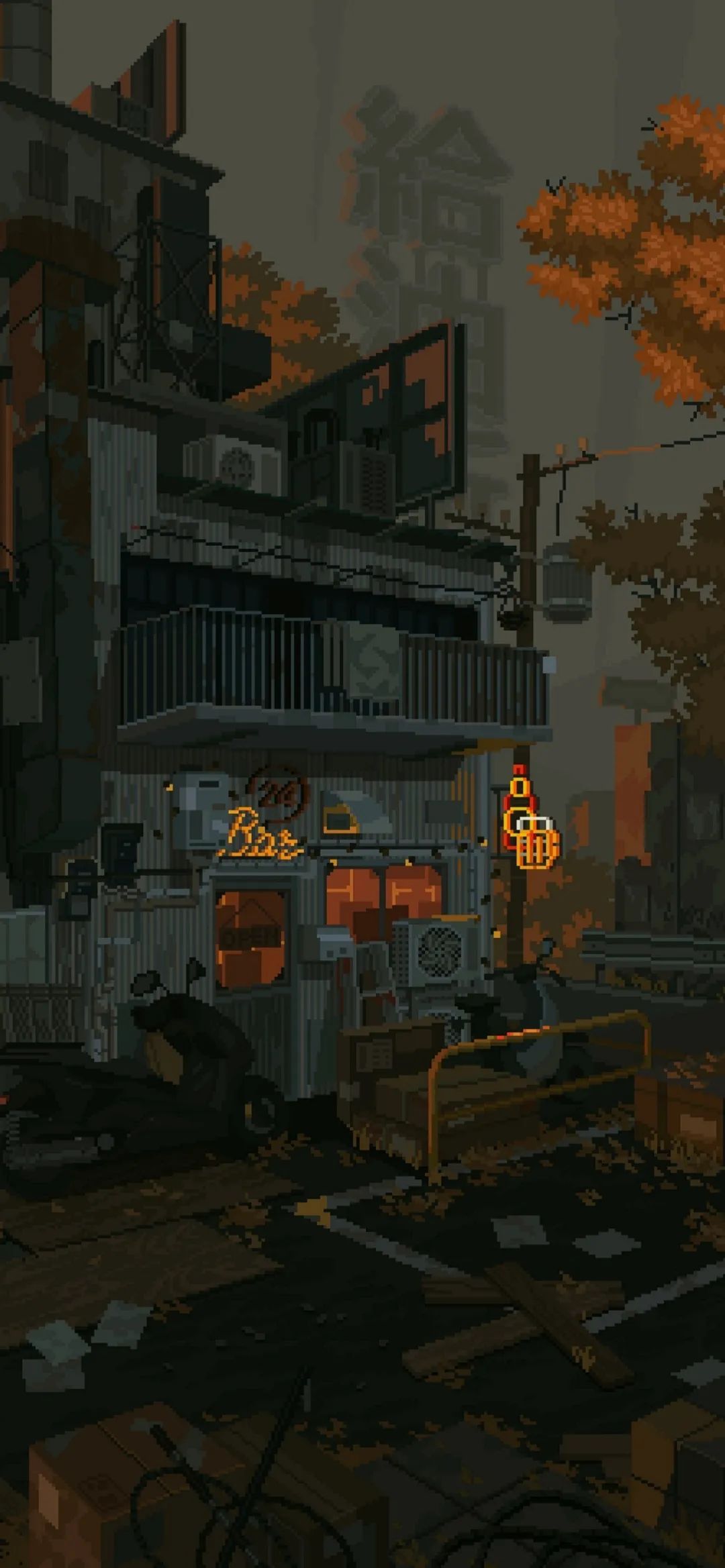 唯美像素风风景插画壁纸,像素风壁纸