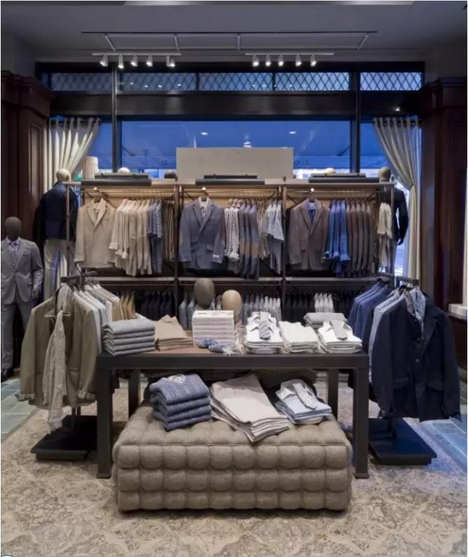 没有墙体服装店设计布局,服装店展厅直播间布局平面图