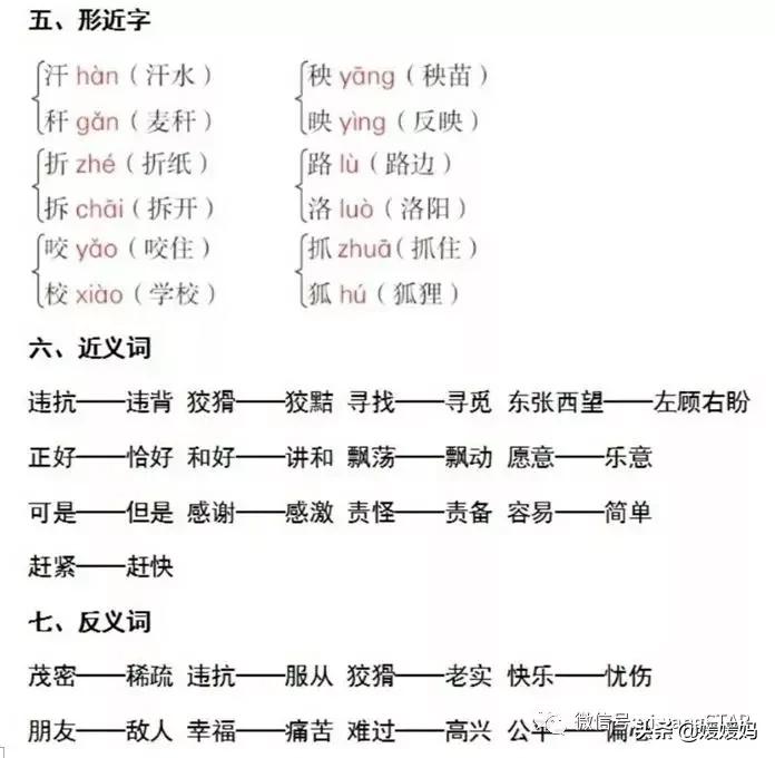 人教版2021二年级语文期末必考题,部编版二年级语文上册期末知识点
