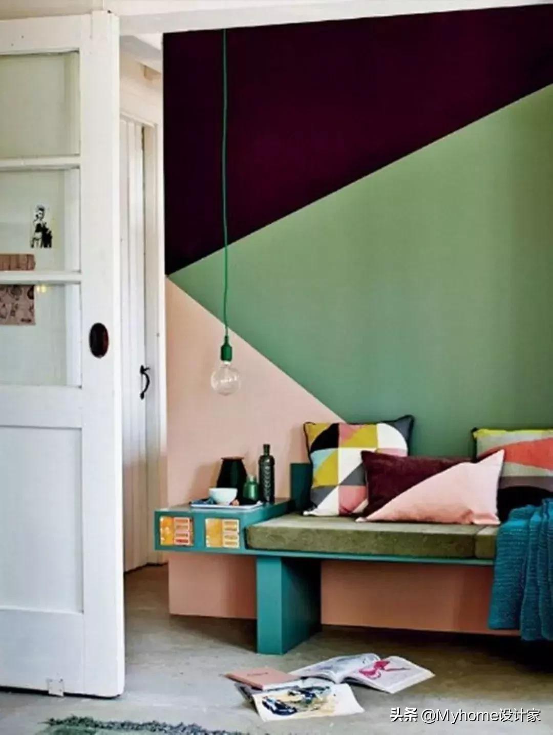 单一色墙过时了！3招色彩墙技巧，引领家居潮流！