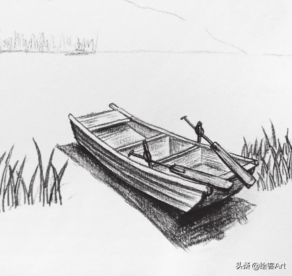 炭笔如何一笔画出渐变绘画技巧,炭笔风景教学