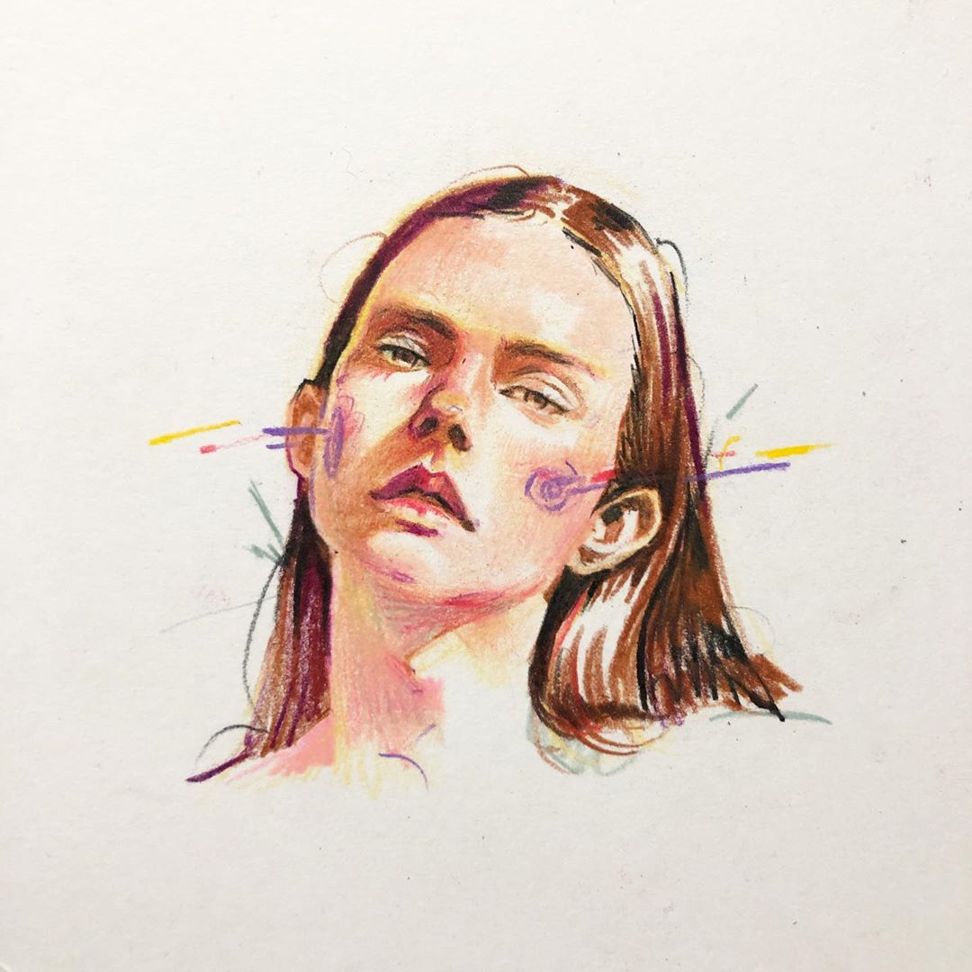 非常适合初学者的画小插画彩铅,彩铅插画手绘中国古风人物四年级