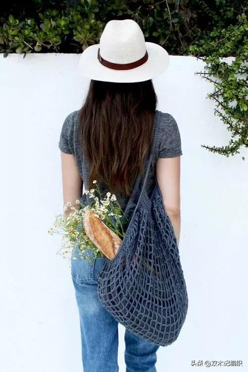 自己动手钩个小包,超实用钩织购物袋图解
