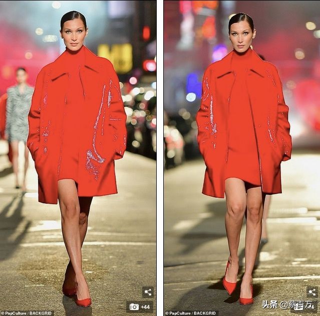 贝拉哈迪德伊莲娜走秀,伊莲娜贝拉三人走秀