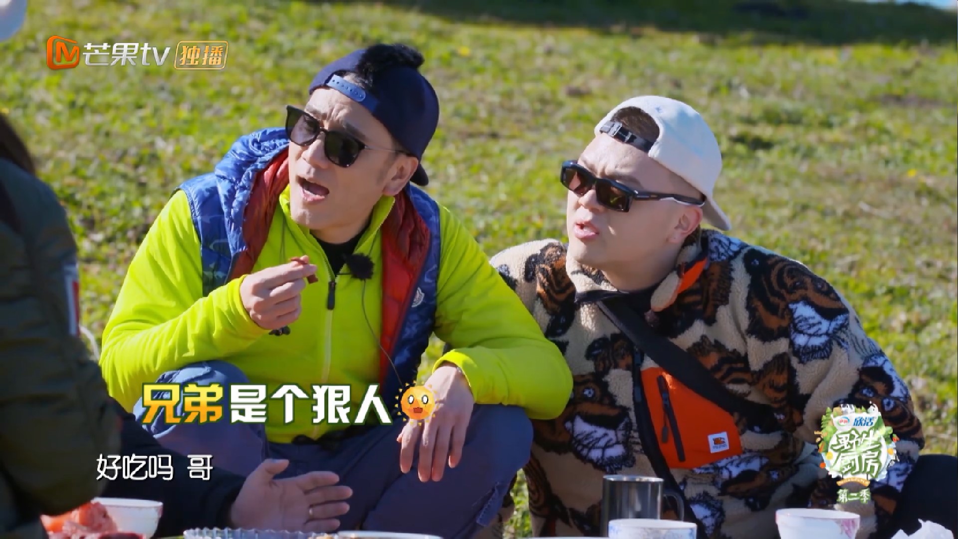 不讲卫生？汪涵把口水吐烤肉串上，生吃3片羊肝，艾福杰尼愣住