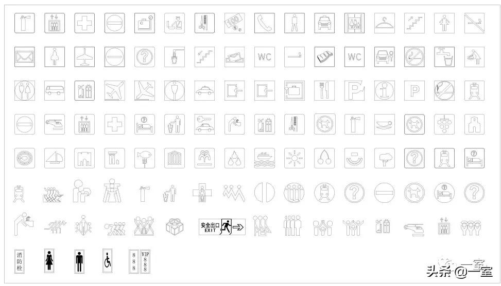 室内cad图库免费,cad监控图标图例大全