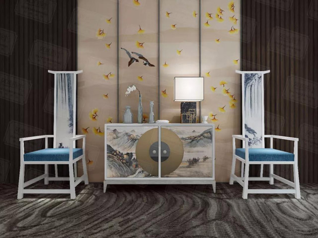 如鱼得水背景墙效果图加钛金条,如鱼得水哑光背景墙